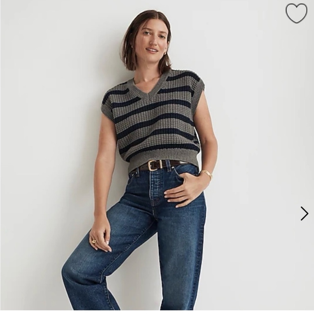 Madewell Waffle Knit V-Neck Sweater